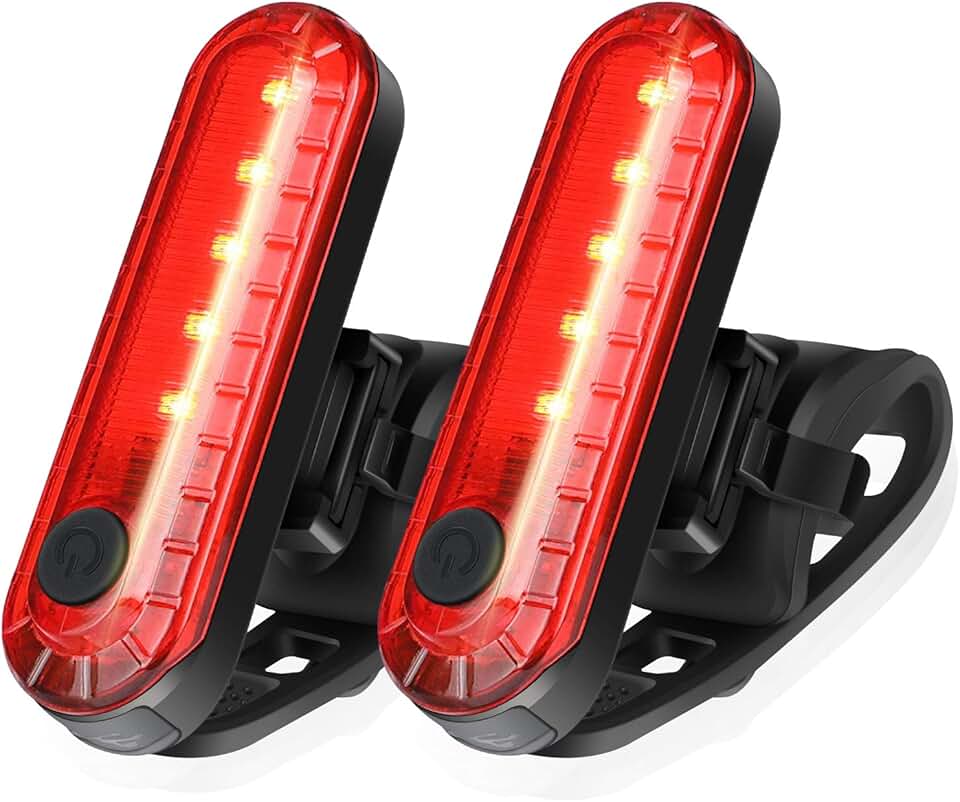 Ascher USB Rechargeable LED Bike Tail Lights 2 Pack