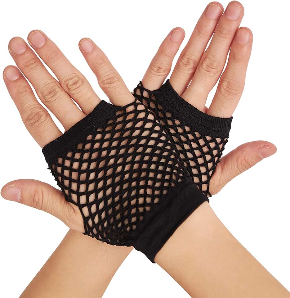 Short Fishnet Gloves Fingerless For Women Fish Net Mesh Emo Goth 80s Scene Accessories