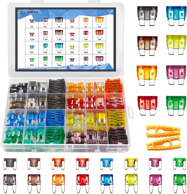 282 Pieces Car Fuses Assortment Kit - Blade Fuses Automotive - Standard & Mini & Low Profile Mini Size (2A/5A/7.5A/10A/15A/ 20A/30A/40AMP/ATC/ATO) Replacement Fuses for Marine