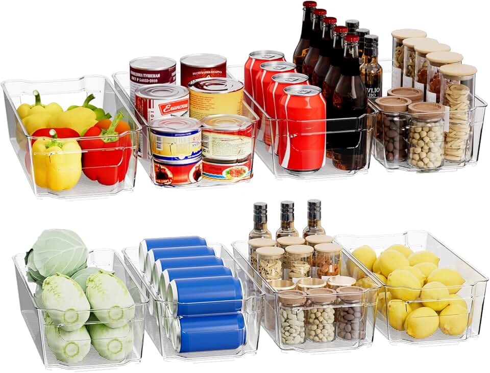 8 Pack Clear Fridge Organizer