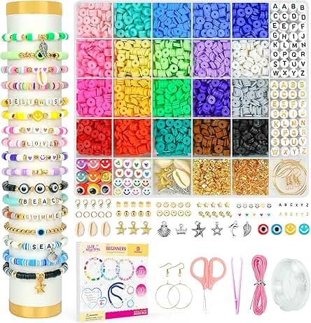 Dowsabel Clay Beads Bracelet Making Kit for Beginner