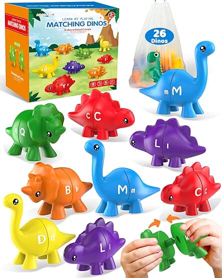 26PCS Dinosaur Alphabet Learning Toys for Toddlers Kids 3-5