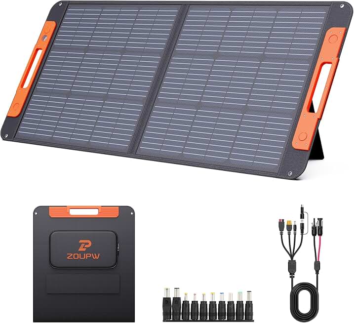 100 Watt Portable Solar Panel with Solar Angle Guide